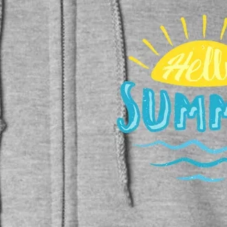 Hello Summer Sunset Ocean Wave Full Zip Hoodie