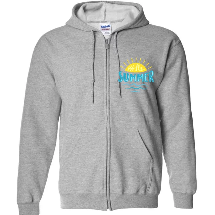 Hello Summer Sunset Ocean Wave Full Zip Hoodie