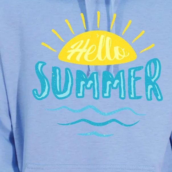 Hello Summer Sunset Ocean Wave Unisex Surf Hoodie