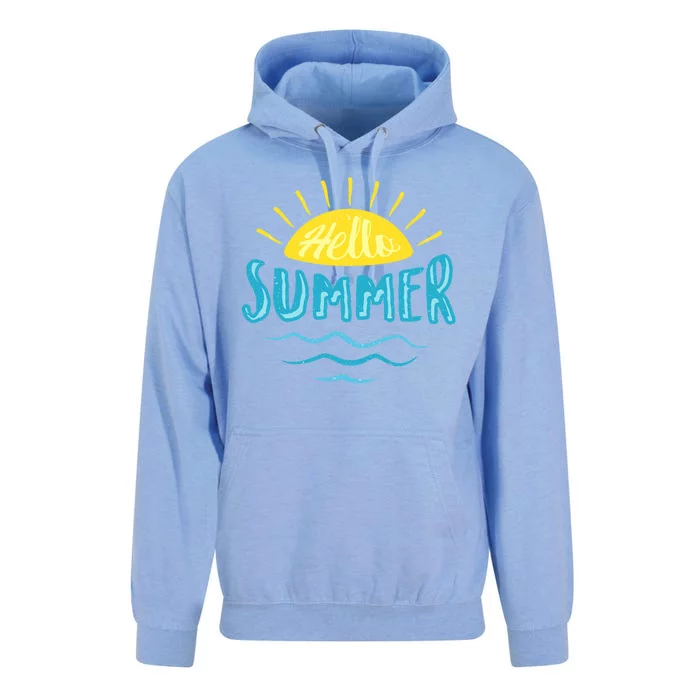 Hello Summer Sunset Ocean Wave Unisex Surf Hoodie