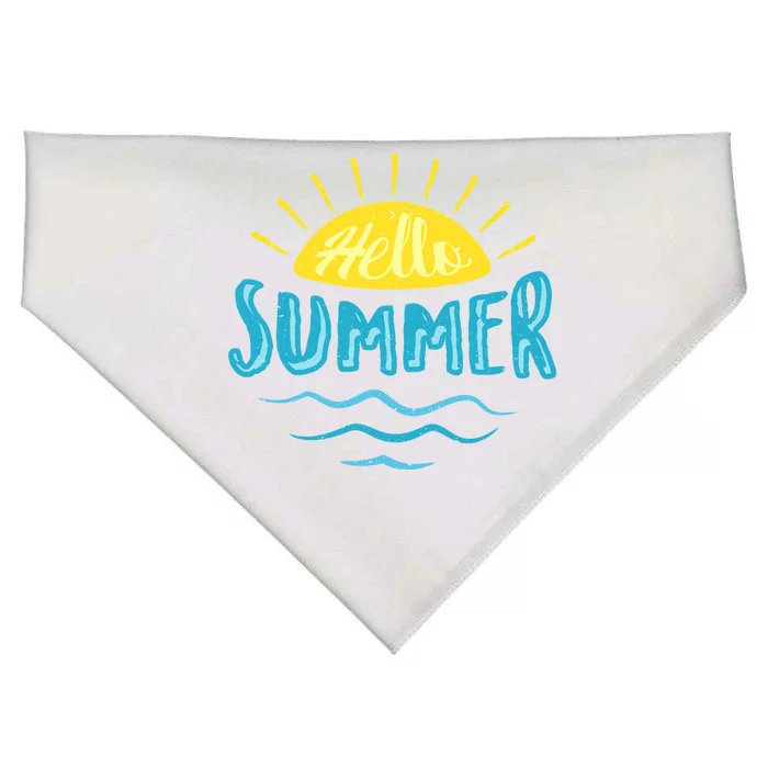 Hello Summer Sunset Ocean Wave USA-Made Doggie Bandana