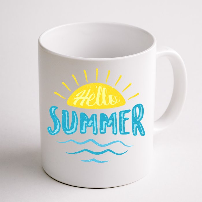 Hello Summer Sunset Ocean Wave Front & Back Coffee Mug