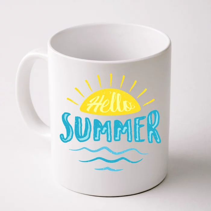 Hello Summer Sunset Ocean Wave Front & Back Coffee Mug