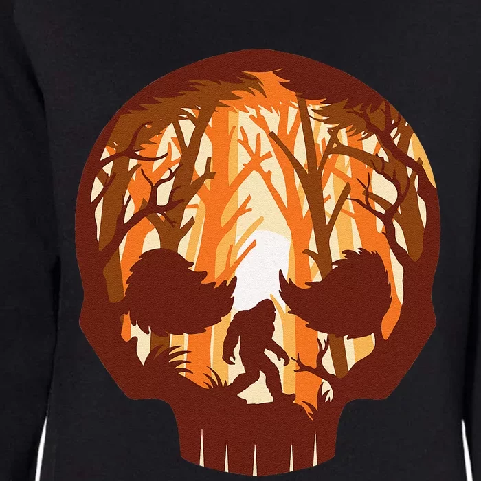 Halloween Sasquatch Spooky Skull Forest Bigfoot Lover Womens California Wash Sweatshirt