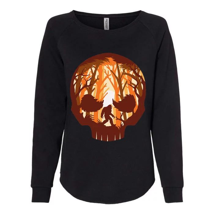 Halloween Sasquatch Spooky Skull Forest Bigfoot Lover Womens California Wash Sweatshirt