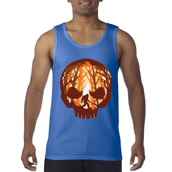 Halloween Sasquatch Spooky Skull Forest Bigfoot Lover Tank Top