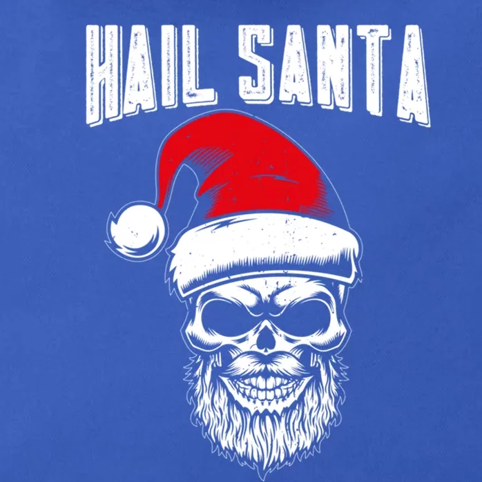 Hail Santa Skull Santa Hat Retro Heavy Metal Christmas Gift Zip Tote Bag