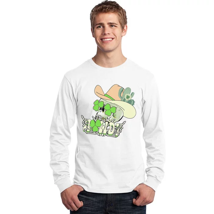 Howdy Skull Shamrock Irish St.Patrick's Day Tall Long Sleeve T-Shirt