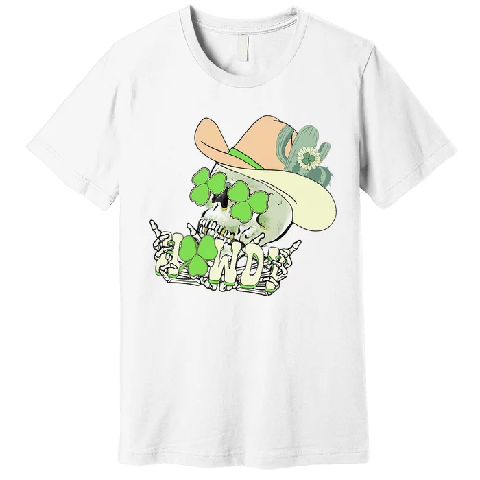 Howdy Skull Shamrock Irish St.Patrick's Day Premium T-Shirt