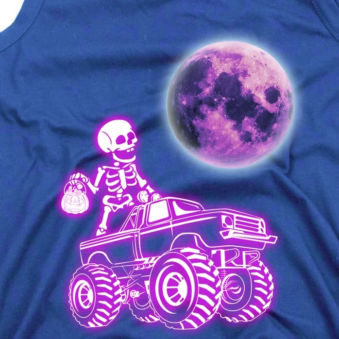 Halloween Scary Skeleton Ghost Riding Monster Truck Pumpkin Funny Gift Tank Top