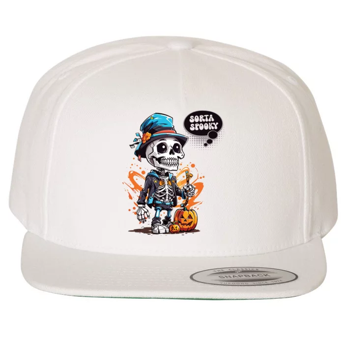 Halloween Skeleton Sorta Spooky Wool Snapback Cap