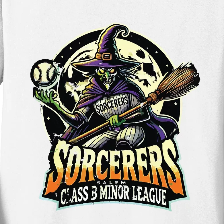 Halloween Salem Sorcerers Minor League Baseball Kids Long Sleeve Shirt