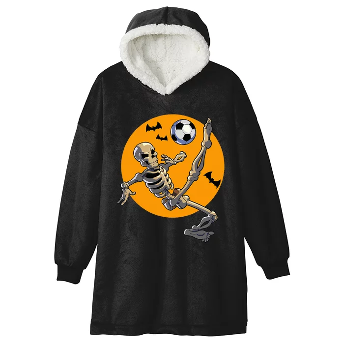 Halloween Soccer Skeleton Costume Hooded Wearable Blanket