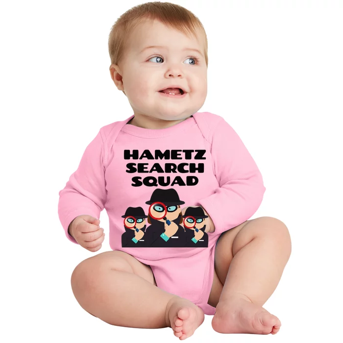 Hametz Search Squad Passover Seder Funny Passover Baby Long Sleeve Bodysuit