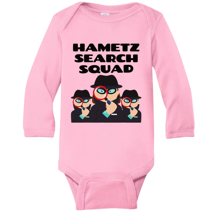 Hametz Search Squad Passover Seder Funny Passover Baby Long Sleeve Bodysuit