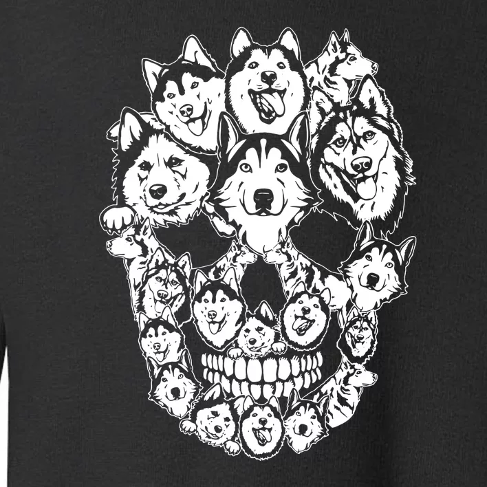 Husky Skull Siberian Dog Lover Toddler Sweatshirt