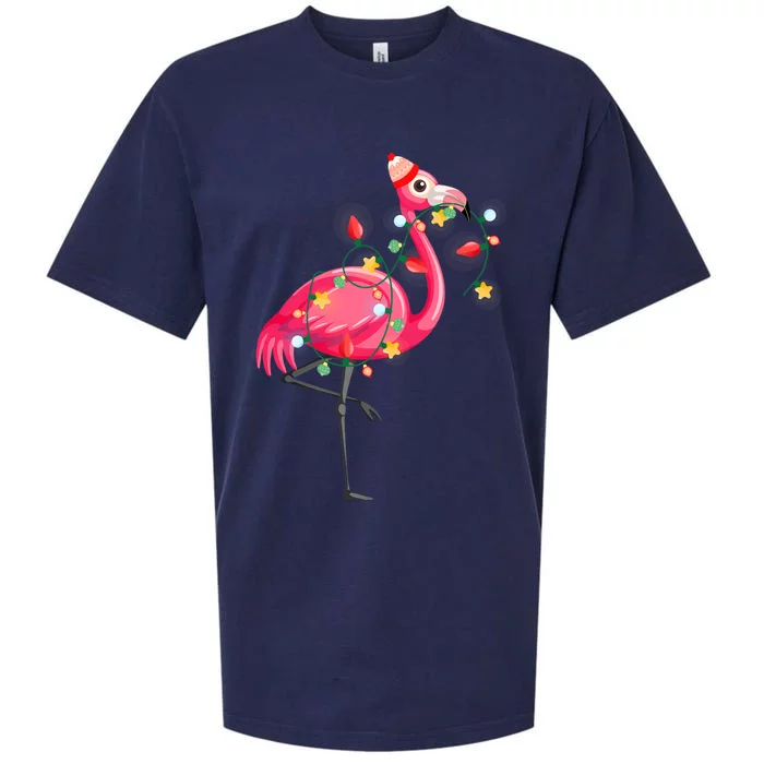 Hawaiian Summer Tropical Flamingo Funny Christmas In July Sueded Cloud Jersey T-Shirt