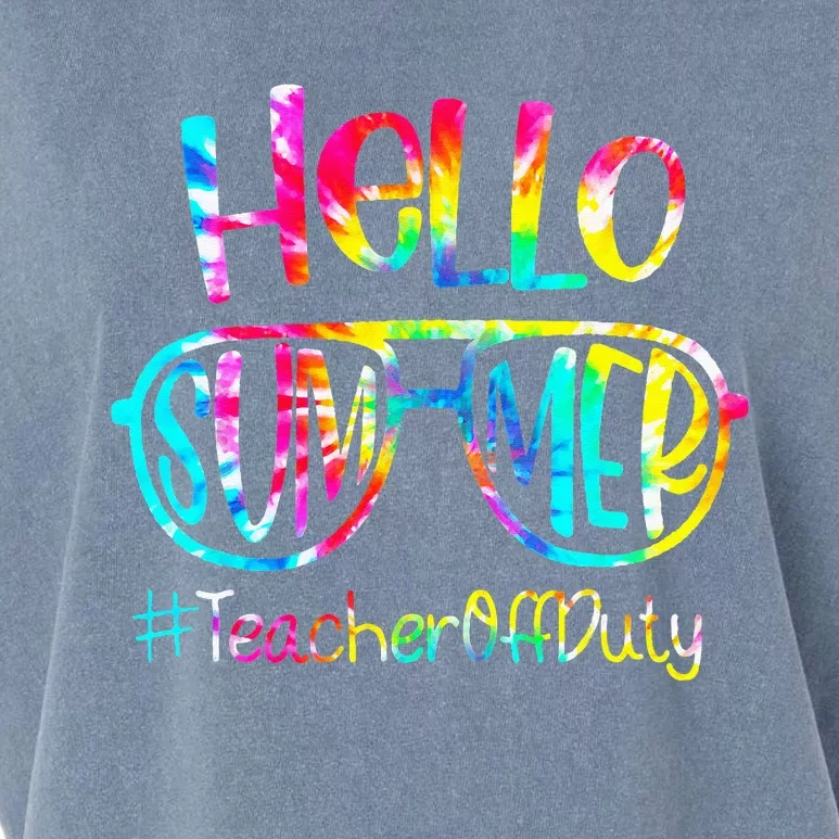 Hello Summer Teacher Off Duty Last Day Of School Tie Dye Garment-Dyed Women's Muscle Tee