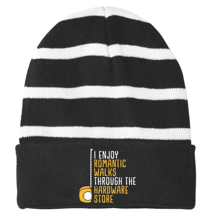 Hardware Store Tools Dad Handyman Humor Striped Beanie with Solid Band