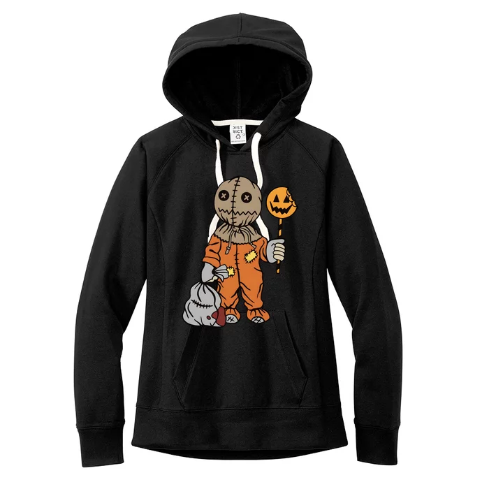 Halloween Sam Trick Or Treat Scary Spooky Vibes Women's Fleece Hoodie