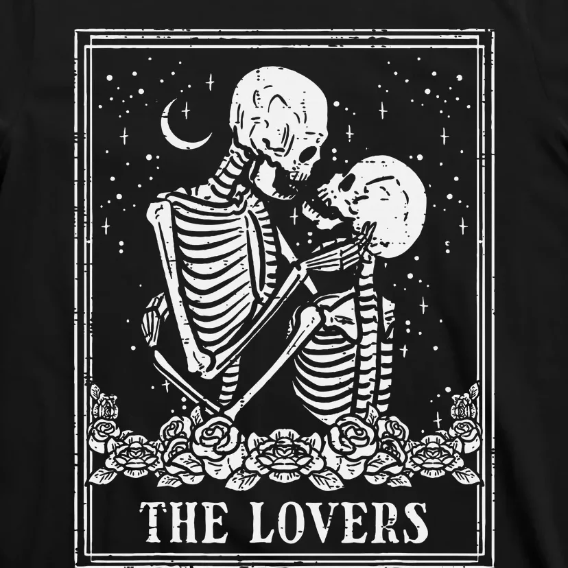 Halloween Skeleton Tarot The Lovers Couple Costume T-Shirt