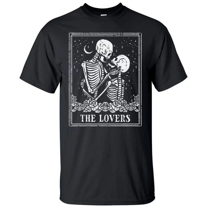 Halloween Skeleton Tarot The Lovers Couple Costume Tall T-Shirt