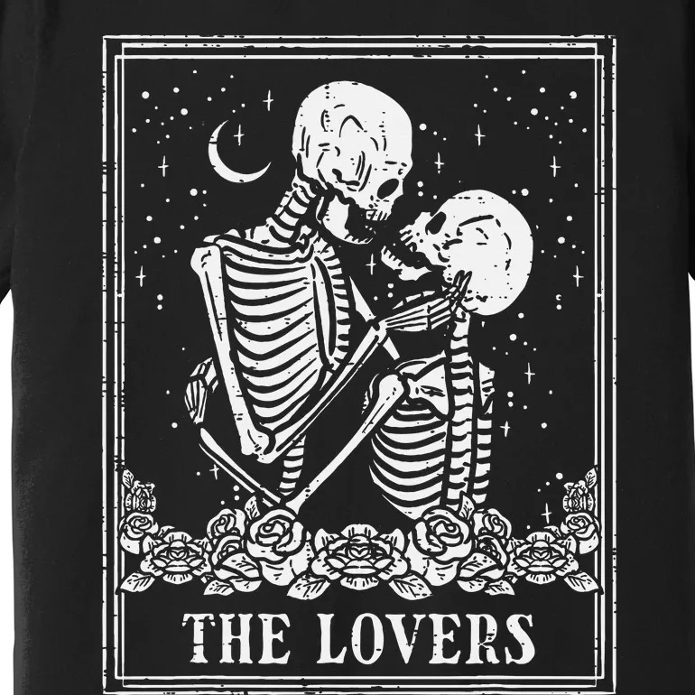 Halloween Skeleton Tarot The Lovers Couple Costume Premium T-Shirt