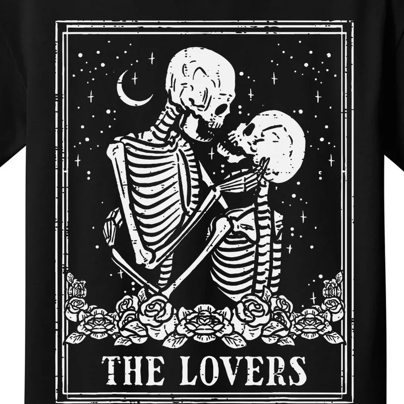 Halloween Skeleton Tarot The Lovers Couple Costume Kids T-Shirt