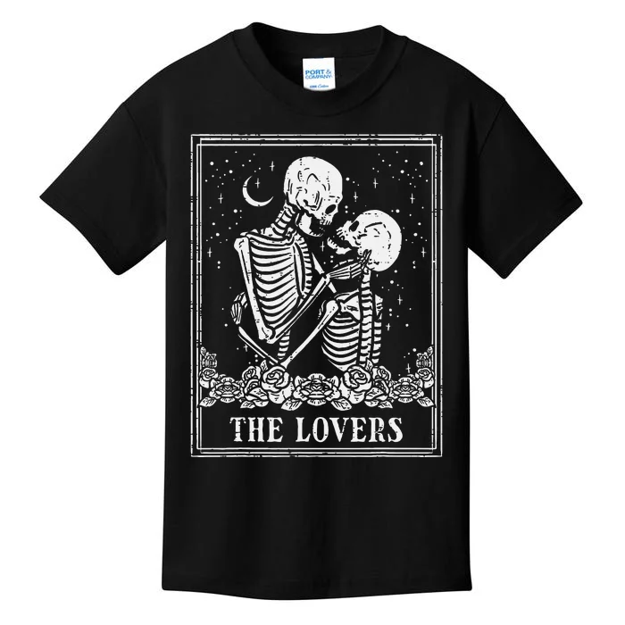 Halloween Skeleton Tarot The Lovers Couple Costume Kids T-Shirt