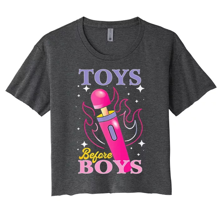 Humor Saying Toys Before Women's Crop Top Tee