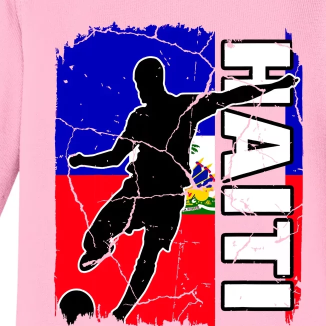 Haitian Soccer Team Haiti Flag Jersey Football Fans Baby Long Sleeve Bodysuit