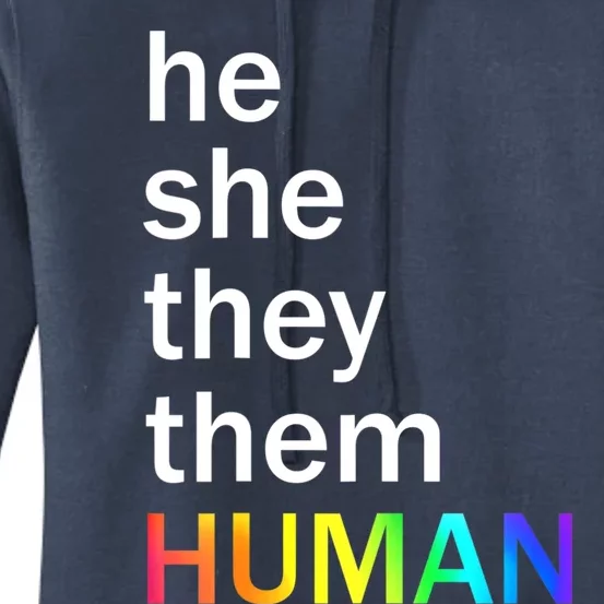 He She They Them Human LGBTQ Pride Women's Pullover Hoodie