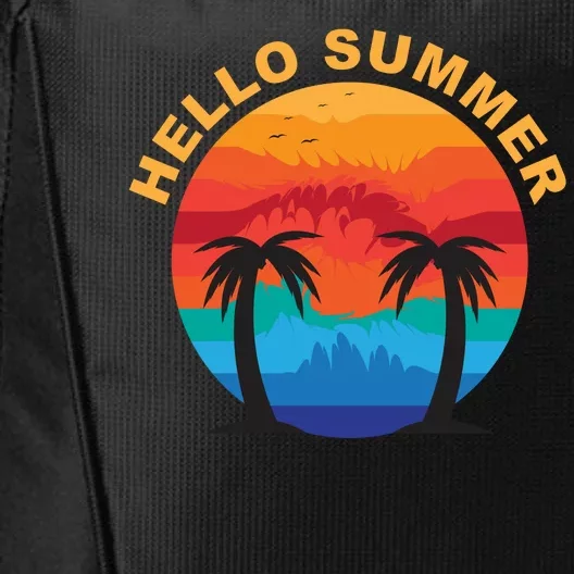 Hello Summer Tropical Sunset Beach City Backpack