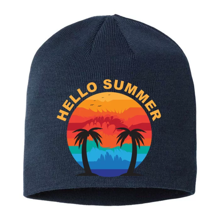 Hello Summer Tropical Sunset Beach 8 1/2in Sustainable Knit Beanie