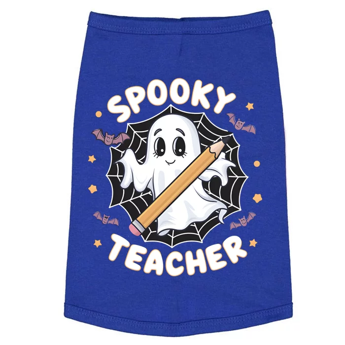 Halloween Spooky Teacher Ghost Bats And Spiderweb Design Gift Doggie Tank