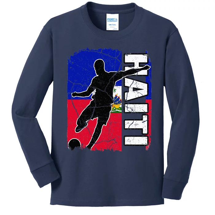 Haitian Soccer Team Haiti Flag Jersey Fans Kids Long Sleeve Shirt