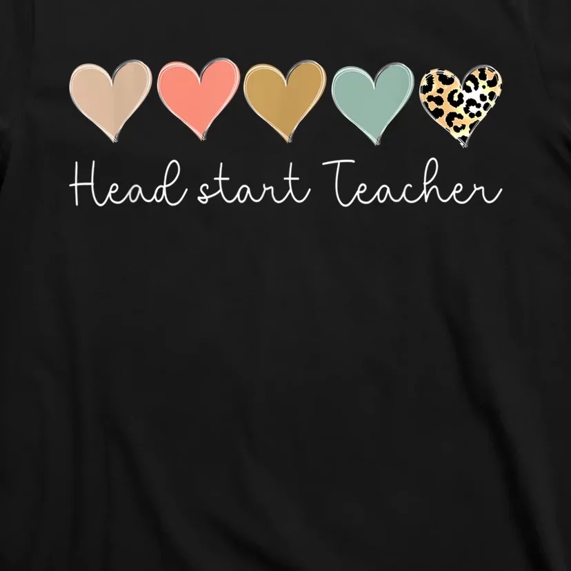 Head Start Teacher Leopard Heart, Valentine's Day Teacher T-Shirt