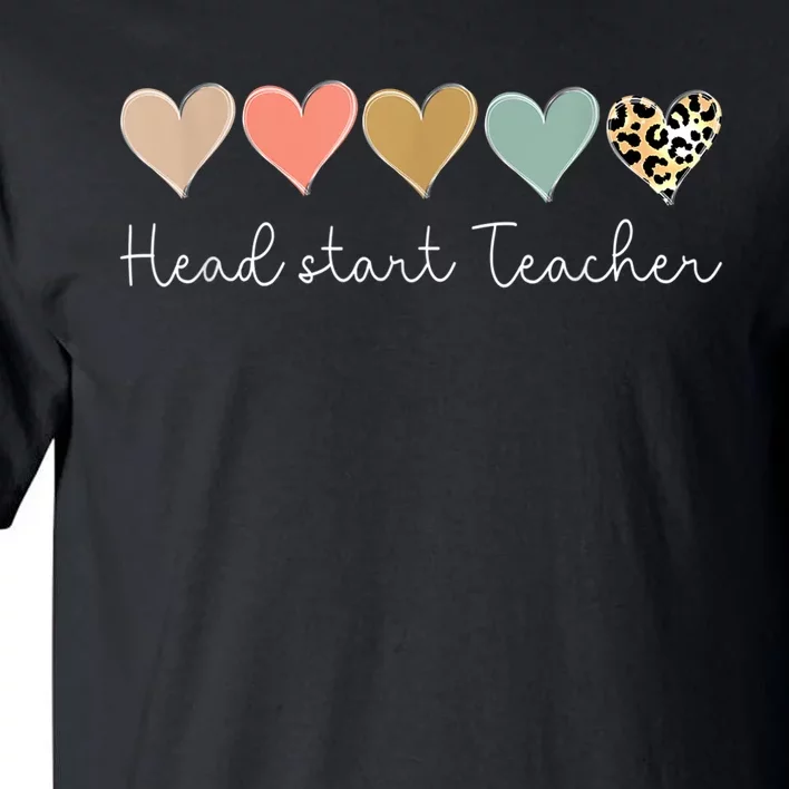 Head Start Teacher Leopard Heart, Valentine's Day Teacher Tall T-Shirt