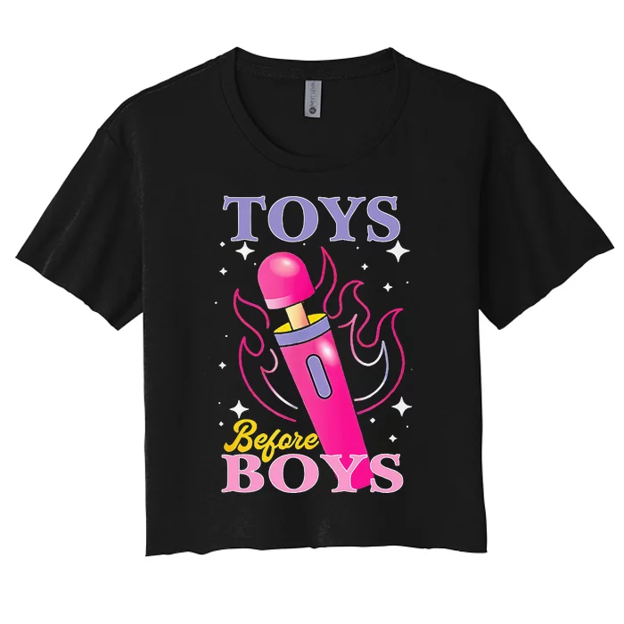 Humor Saying Toys Before Women's Crop Top Tee