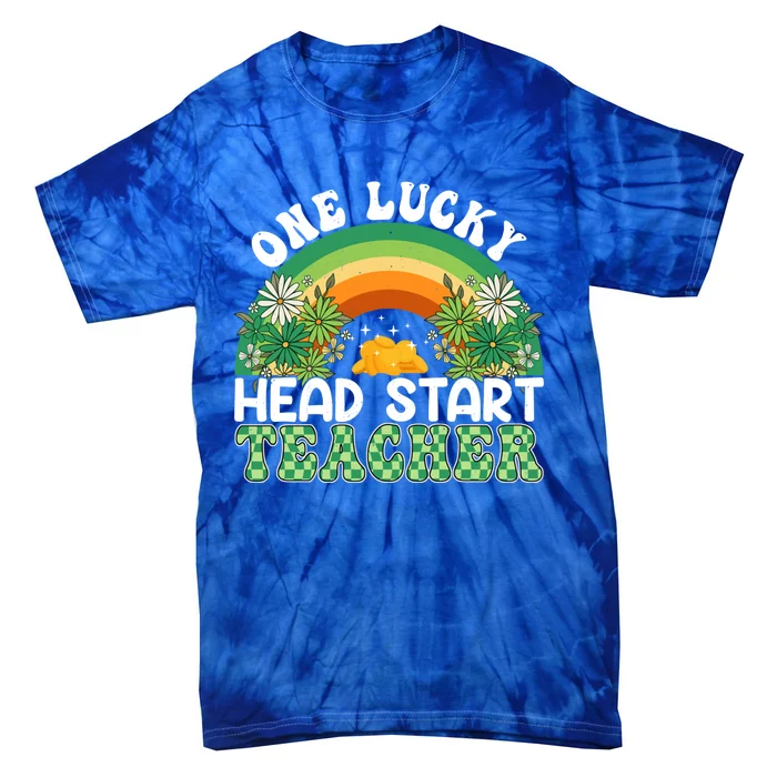 Head Start Teacher Rainbow Patricks Day One Lucky Teacher Cute Gift Tie-Dye T-Shirt