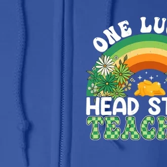 Head Start Teacher Rainbow Patricks Day One Lucky Teacher Cute Gift Full Zip Hoodie