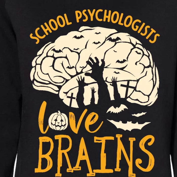 Halloween School Therapist School Psychologists Love Brains Womens California Wash Sweatshirt