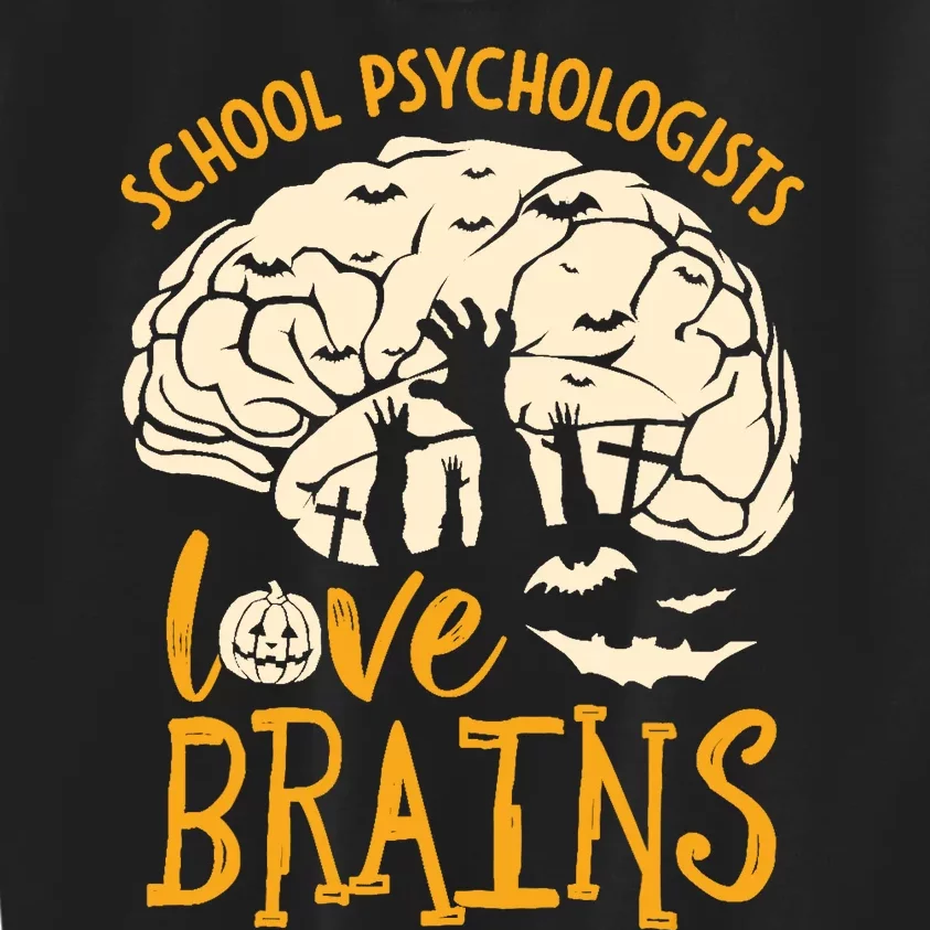 Halloween School Therapist School Psychologists Love Brains Kids Sweatshirt