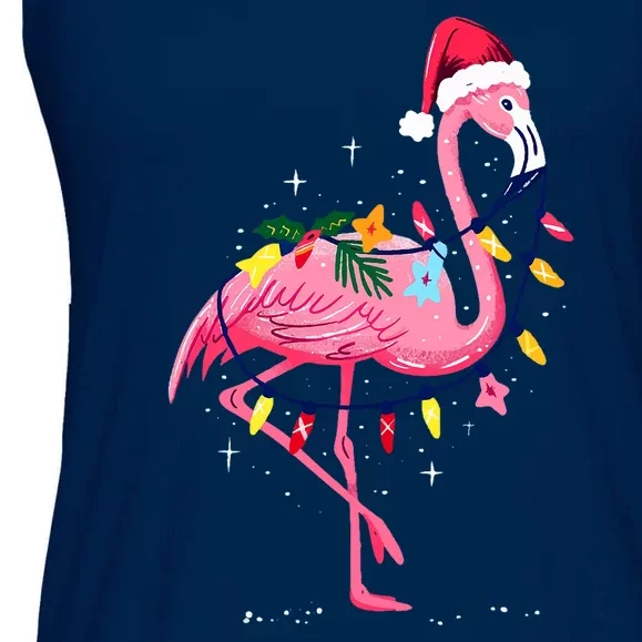 Hawaiian Summer Tropical Flamingo Funny Christmas Ladies Essential Flowy Tank