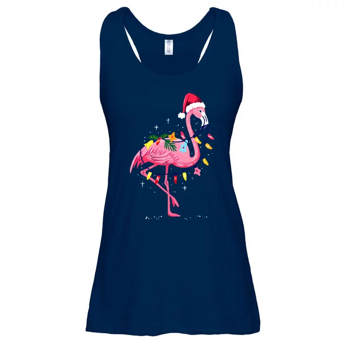 Hawaiian Summer Tropical Flamingo Funny Christmas Ladies Essential Flowy Tank