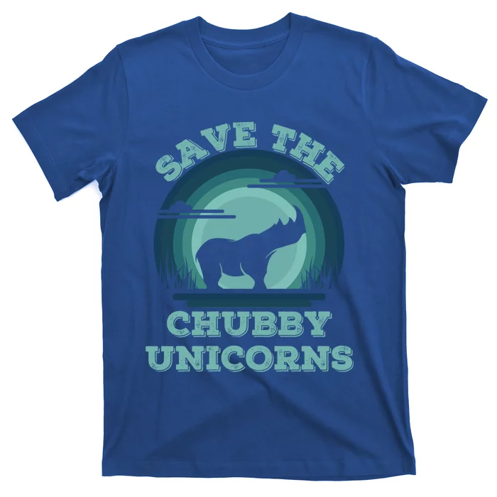 Help Save The Chubby Unicorns Rhino Lovers Adults Retro Meaningful Gift T-Shirt