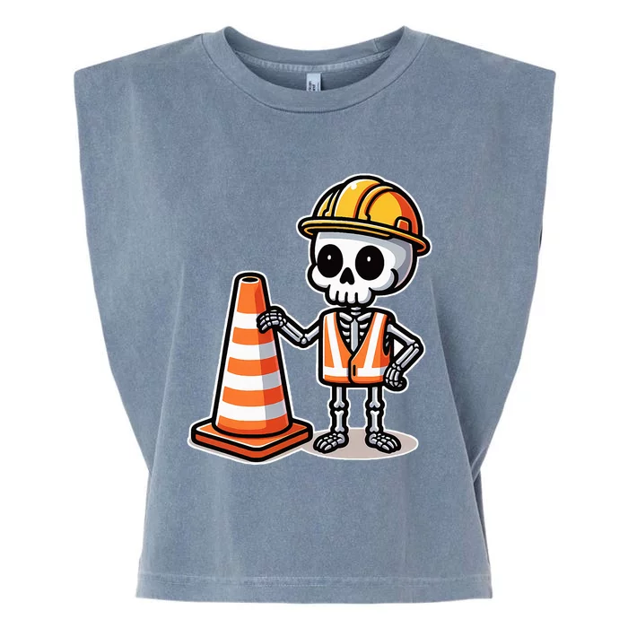 Halloween Skeleton Traffic Cone Garment-Dyed Women's Muscle Tee