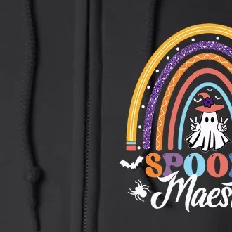 Halloween Spanish Teacher Spooky Rainbow Bilingual Maestra Full Zip Hoodie