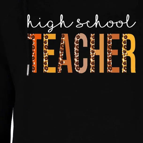 High School Teacher Leopard Fall Autumn Lovers Thanksgiving Womens Funnel Neck Pullover Hood