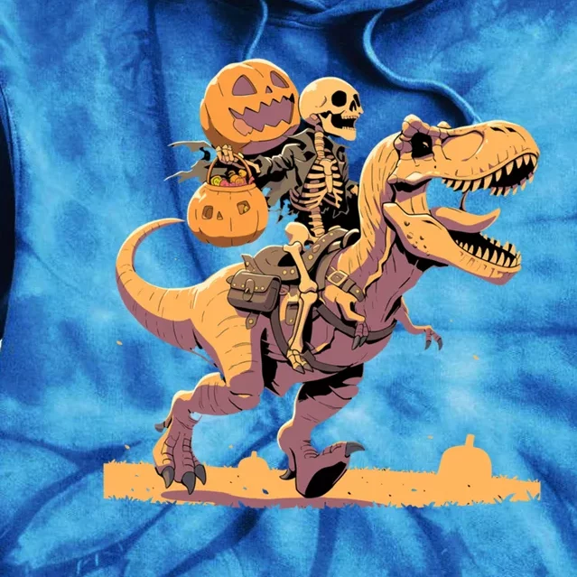 Halloween Skeleton Trex Dinosaur Mummy Spooky Costume Cool Gift Tie Dye Hoodie